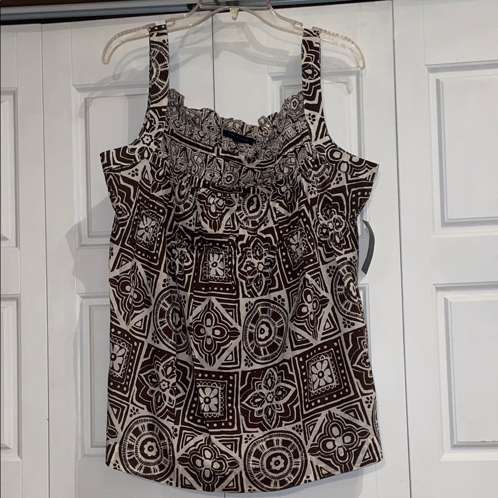 Tommy Hilfiger Brown Geometric Print Blouse
